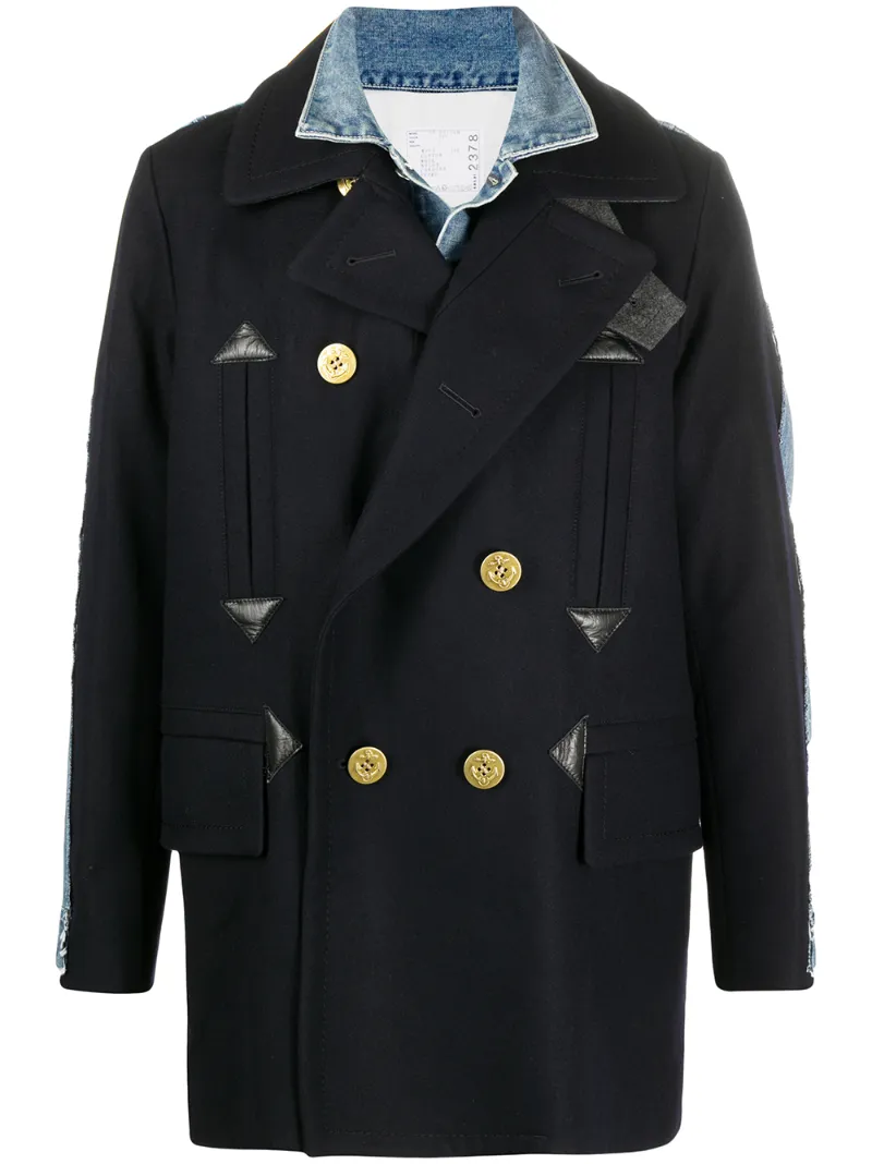 sacai wool melton coat