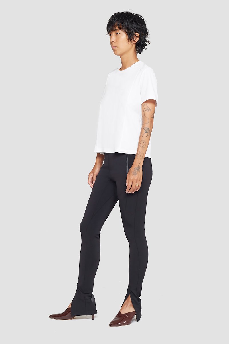 The Boxy Tee-white #1 The Boxy Tee, White cotton-blend Essential jersey T-shirt from 3.1 PHILLIP LIM featuring seam detailing, logo patch to the rear, crew neck, short sleeves and FUZE BIOTECH technology.- 1