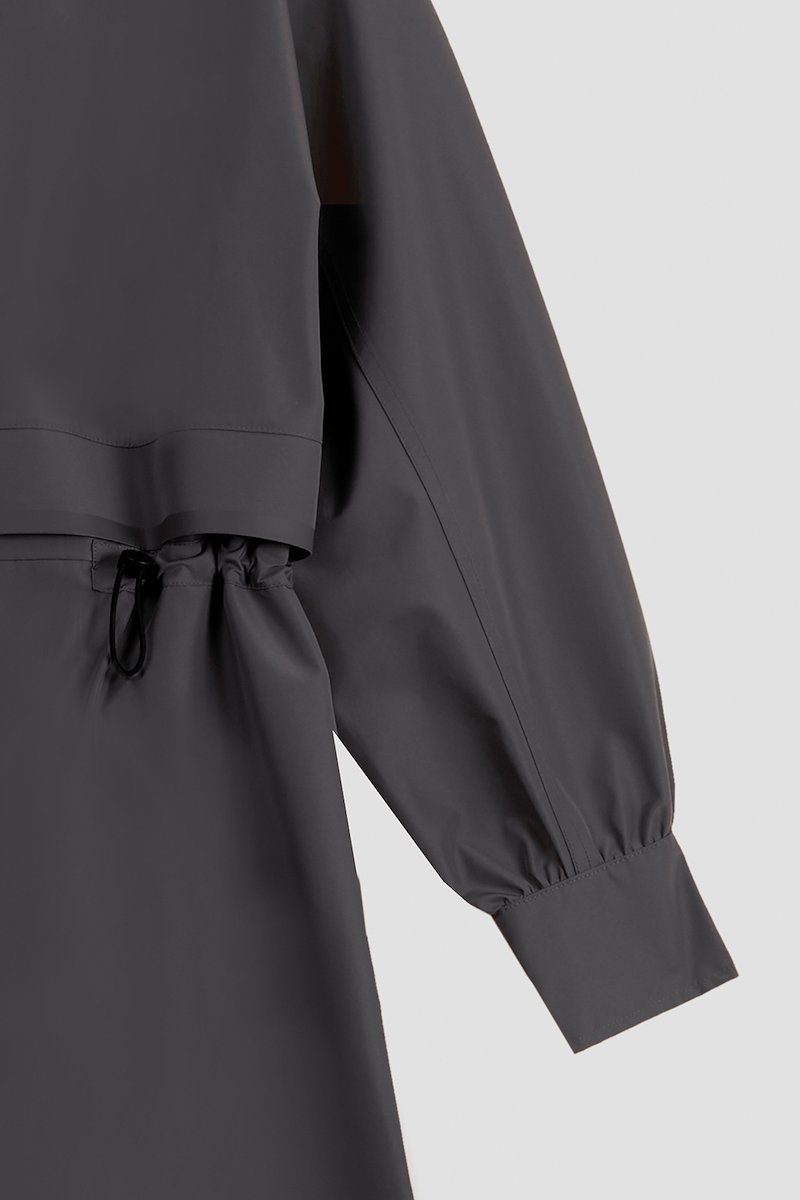 The Essential Parka-black #1 The Essential Parka, Black Essential hooded parka coat from 3.1 PHILLIP LIM featuring drawstring hood, stand-up collar, long sleeves, storm flap, drawstring waist, concealed front button fastening, wind-resistant and water-resistant.- 5