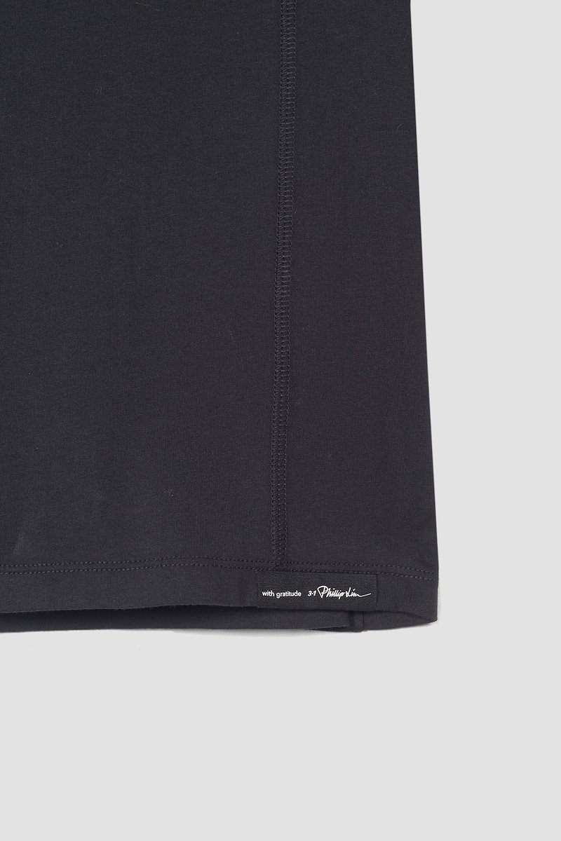 The Essential Tee-black #1 The Essential Tee, Black cotton logo-patch Essential T-shirt from 3.1 PHILLIP LIM featuring crew neck, short sleeves, panelled design and logo patch to the front.- 7