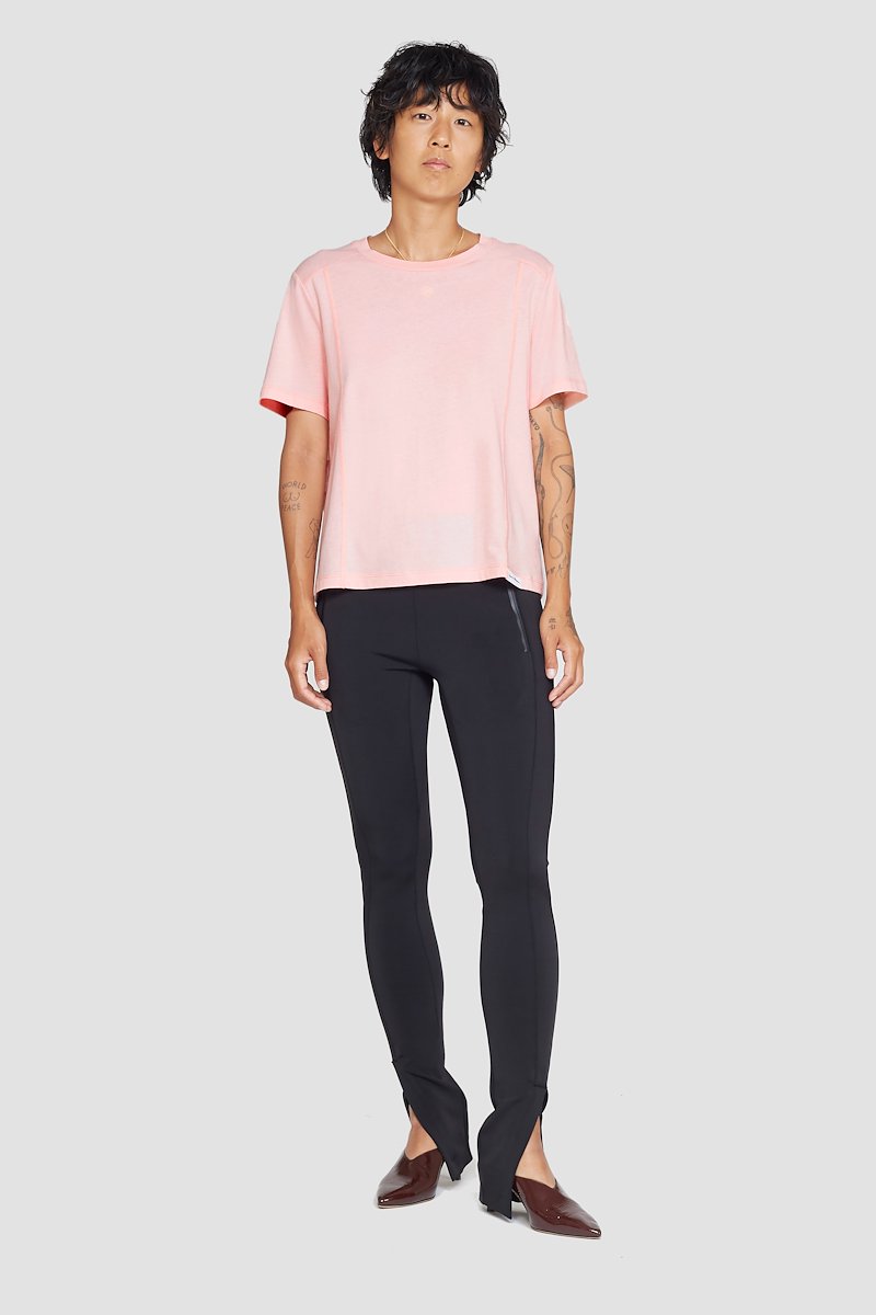 The Essential Tee-pink #0 The Essential Tee, Pink cotton Essential cotton T-shirt from 3.1 PHILLIP LIM featuring seam detailing, logo patch to the front, round neck, short sleeves and straight hem.- 0