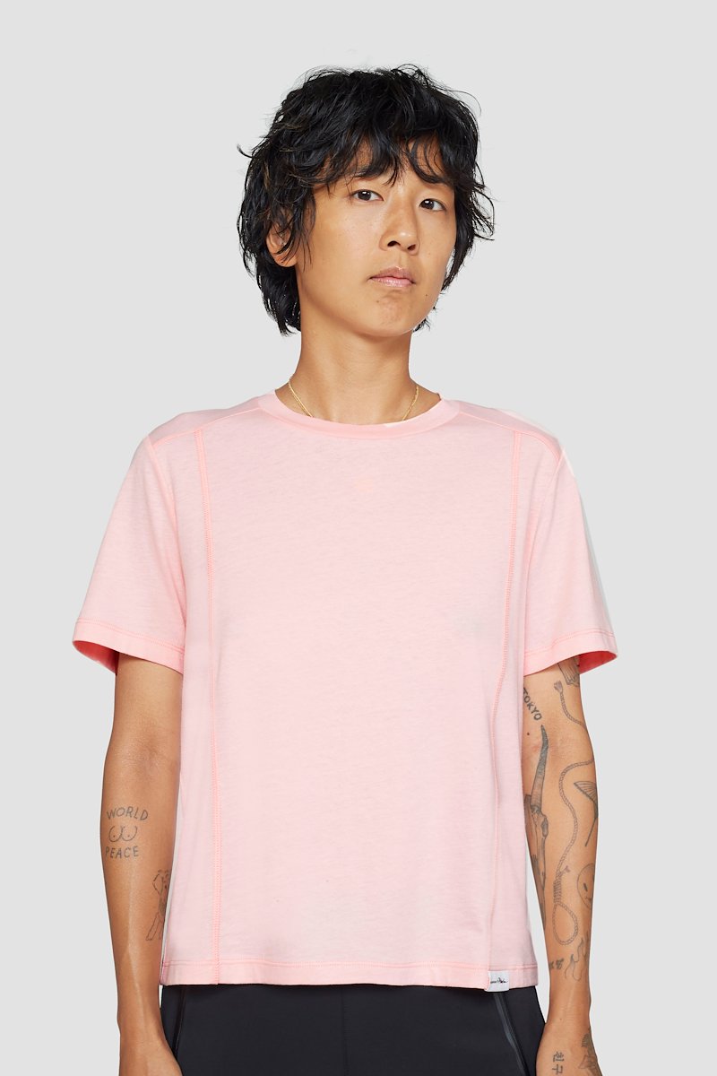 The Essential Tee-pink #1 The Essential Tee, Pink cotton Essential cotton T-shirt from 3.1 PHILLIP LIM featuring seam detailing, logo patch to the front, round neck, short sleeves and straight hem.- 3