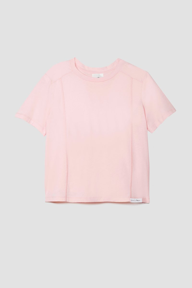 The Essential Tee-pink #0 The Essential Tee, Pink cotton Essential cotton T-shirt from 3.1 PHILLIP LIM featuring seam detailing, logo patch to the front, round neck, short sleeves and straight hem.- 4