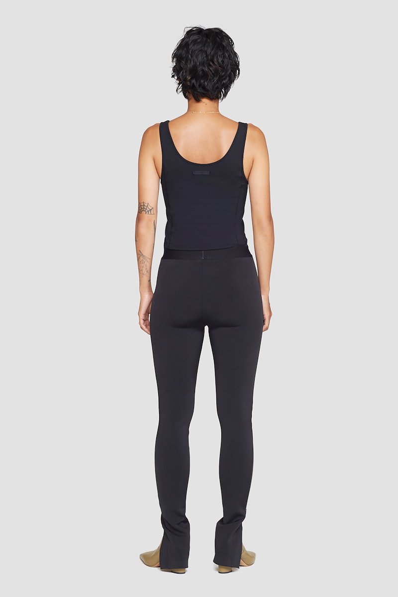 The Everyday Crop Tank-black #0 The Everyday Crop Tank, Black Everyday cropped tank top from 3.1 PHILLIP LIM featuring seam detailing, logo patch to the rear, scoop neck, sleeveless and cropped.- 2