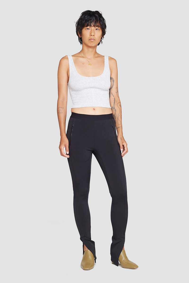 The Everyday Crop Tank-white #0 The Everyday Crop Tank, Light heather grey Everyday cropped tank top from 3.1 PHILLIP LIM featuring ribbed knit, seam detailing, scoop neck, sleeveless and cropped.- 0