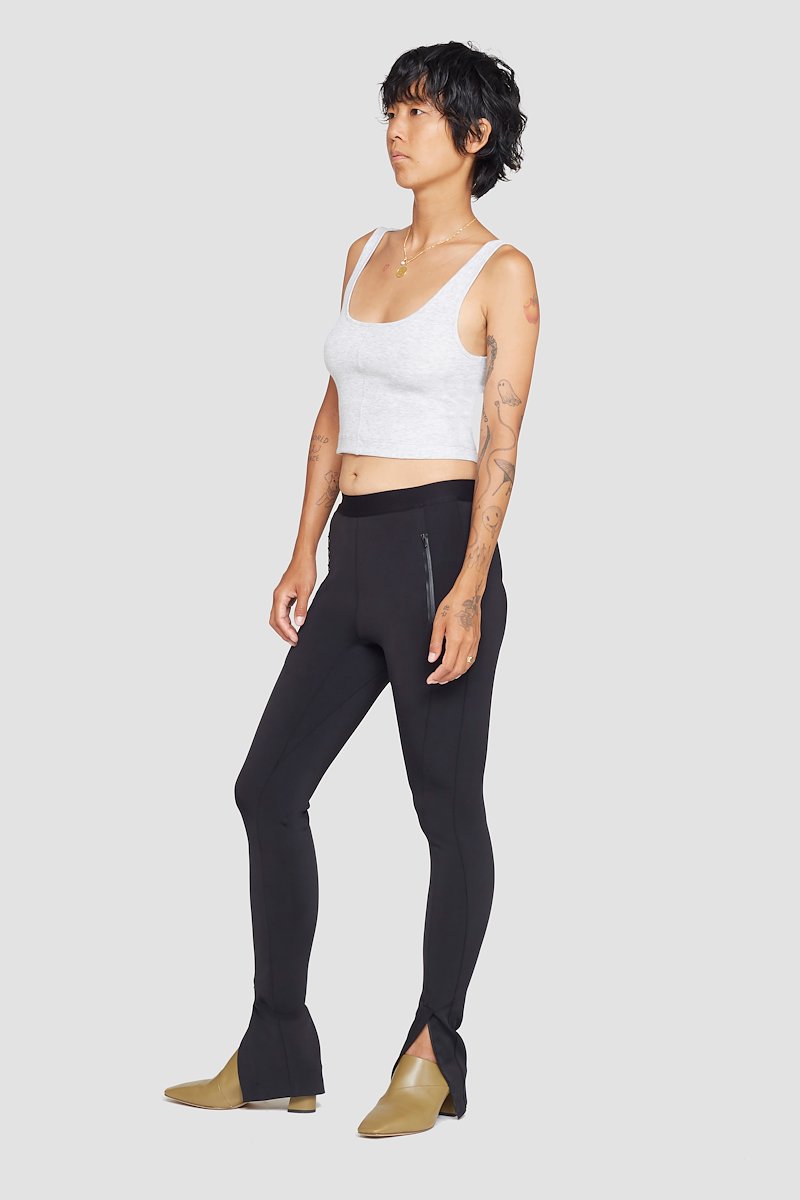 The Everyday Crop Tank-white #1 The Everyday Crop Tank, Light heather grey Everyday cropped tank top from 3.1 PHILLIP LIM featuring ribbed knit, seam detailing, scoop neck, sleeveless and cropped.- 1