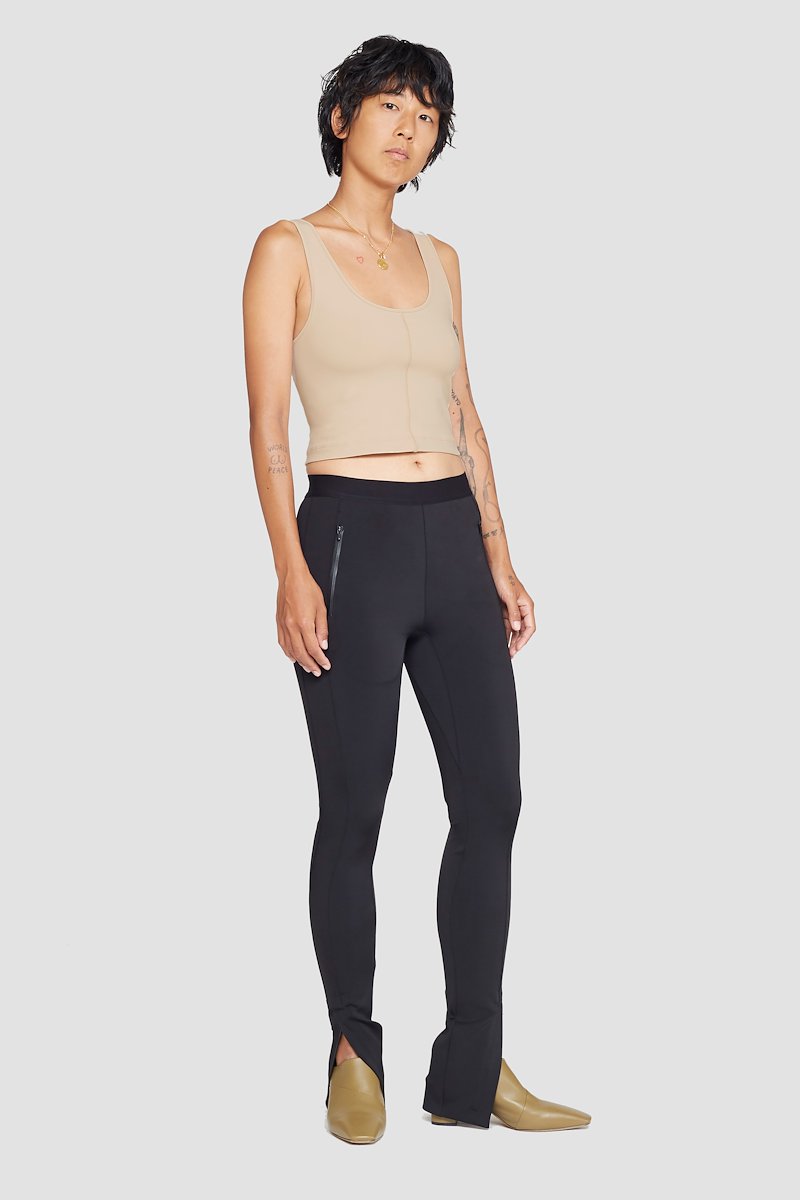 The Everyday Crop Tank-neutrals #0 The Everyday Crop Tank, Nude beige Everyday cropped tank top from 3.1 PHILLIP LIM featuring seam detailing, logo patch to the rear, scoop neck, sleeveless and cropped.- 0