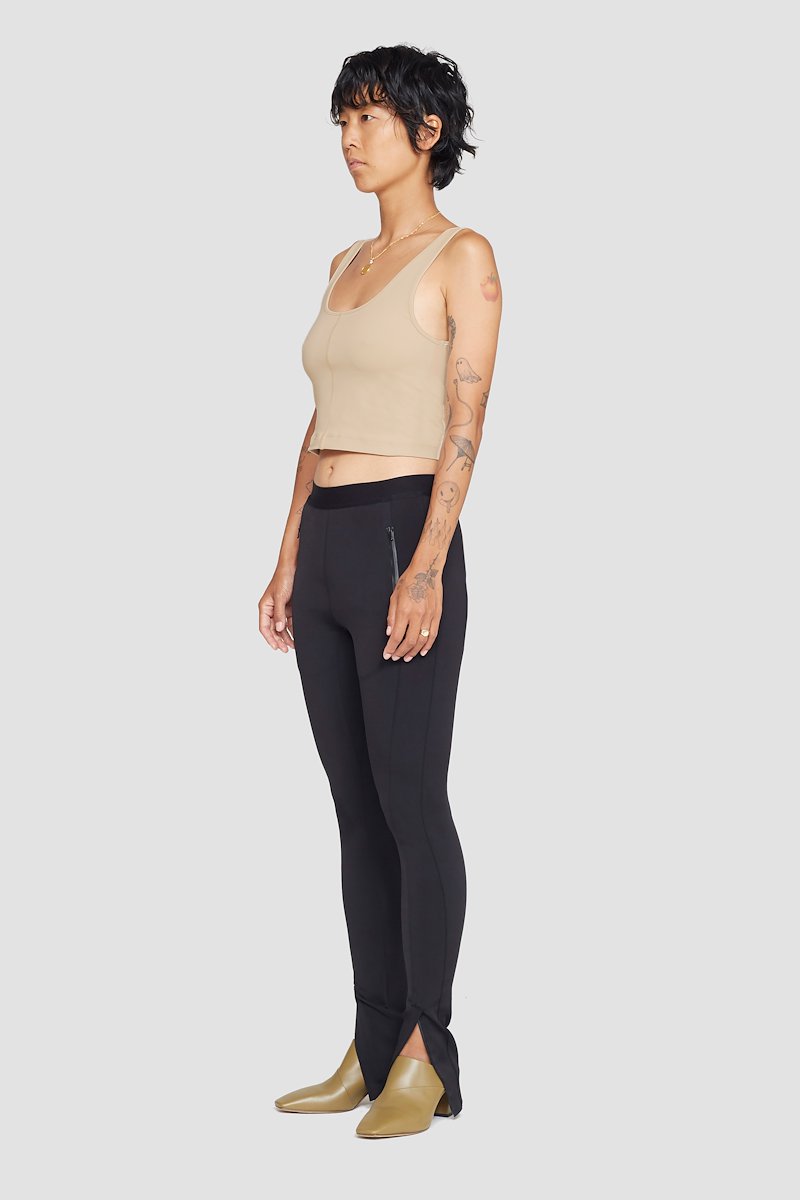 The Everyday Crop Tank-neutrals #1 The Everyday Crop Tank, Nude beige Everyday cropped tank top from 3.1 PHILLIP LIM featuring seam detailing, logo patch to the rear, scoop neck, sleeveless and cropped.- 1