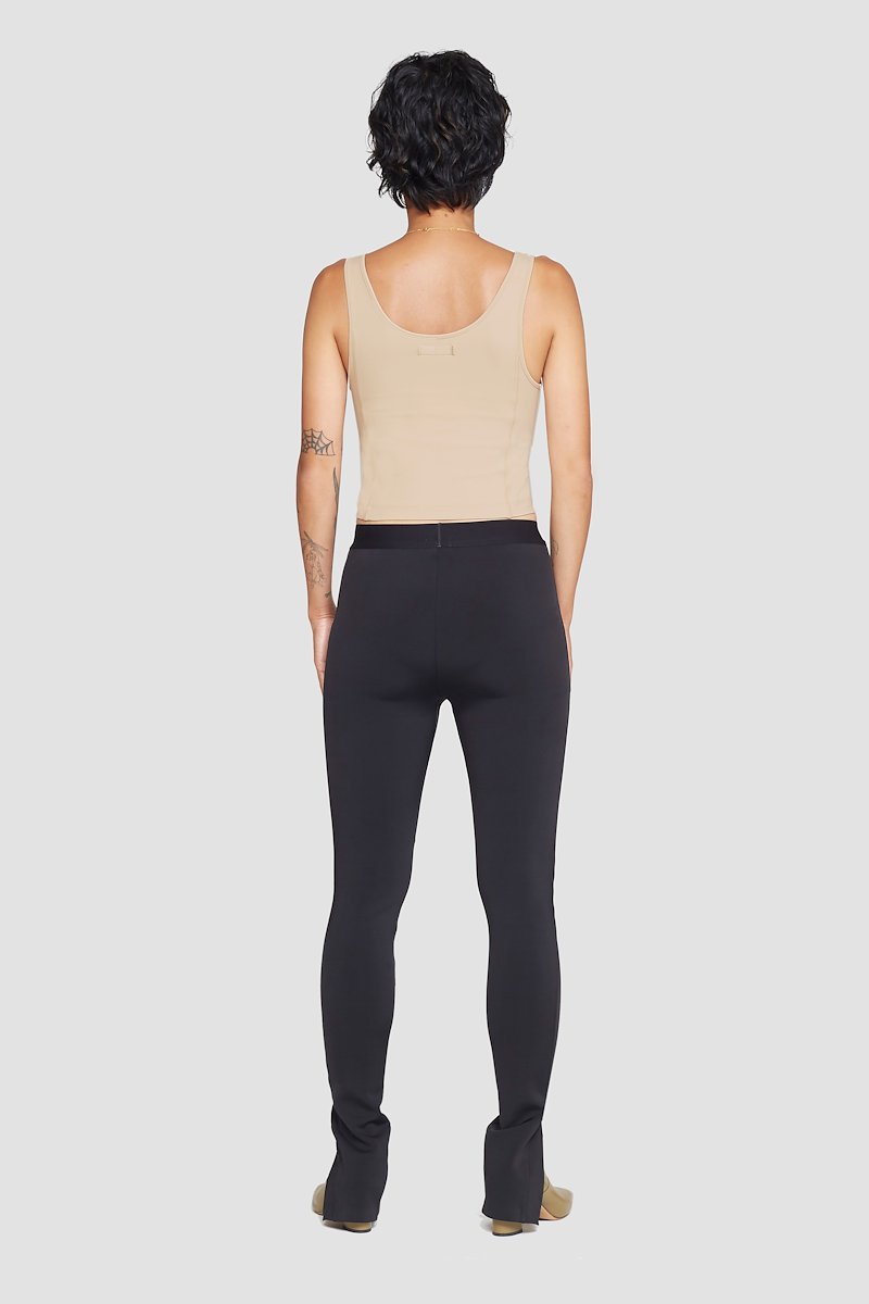 The Everyday Crop Tank-neutrals #0 The Everyday Crop Tank, Nude beige Everyday cropped tank top from 3.1 PHILLIP LIM featuring seam detailing, logo patch to the rear, scoop neck, sleeveless and cropped.- 2