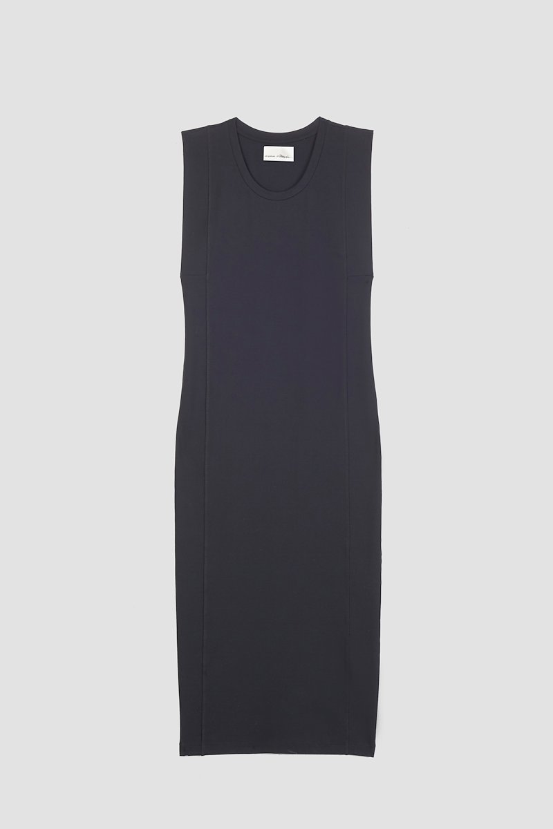 The Everyday Scoop Tank Dress-neutrals #0 The Everyday Scoop Tank Dress, Black Everyday scoop-neck tank dress from 3.1 PHILLIP LIM featuring seam detailing, logo patch to the rear, scoop neck, sleeveless and mid-length.- 4