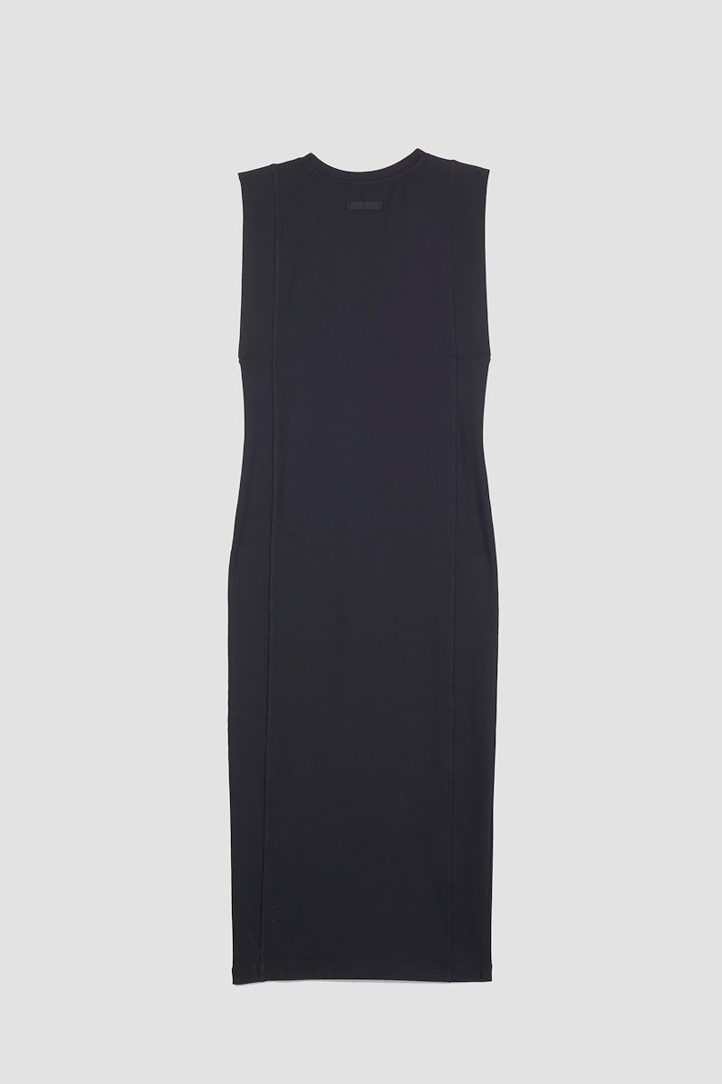 The Everyday Scoop Tank Dress-neutrals #1 The Everyday Scoop Tank Dress, Black Everyday scoop-neck tank dress from 3.1 PHILLIP LIM featuring seam detailing, logo patch to the rear, scoop neck, sleeveless and mid-length.- 5