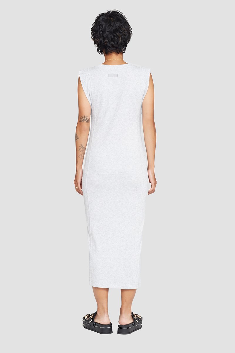 The Everyday Scoop Tank Dress-white #0 The Everyday Scoop Tank Dress, Light heather grey Everyday tank dress from 3.1 PHILLIP LIM featuring ribbed knit, scoop neck, sleeveless and mid-length.- 2