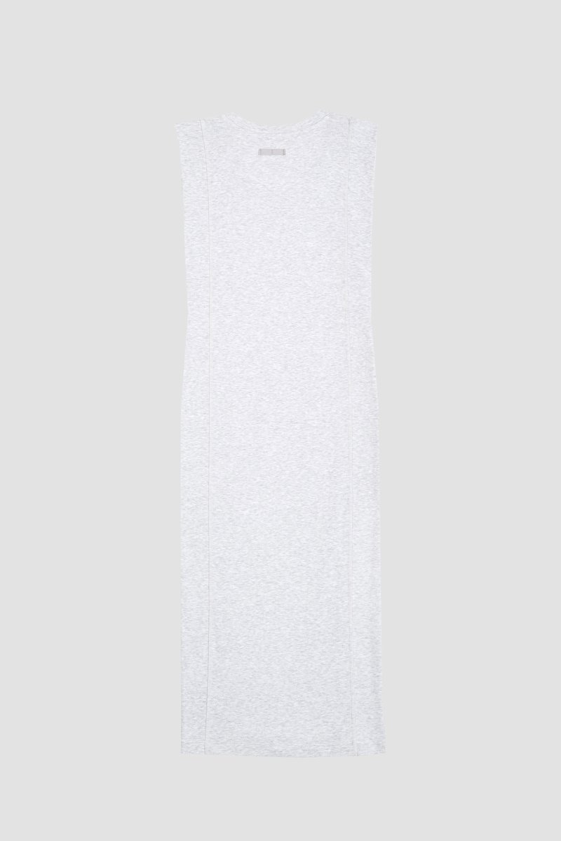 The Everyday Scoop Tank Dress-white #1 The Everyday Scoop Tank Dress, Light heather grey Everyday tank dress from 3.1 PHILLIP LIM featuring ribbed knit, scoop neck, sleeveless and mid-length.- 5