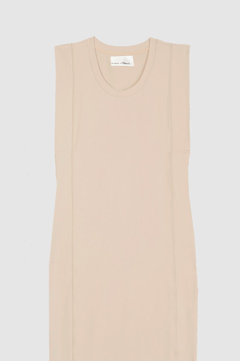 The Everyday Scoop Tank Dress-neutrals #0 The Everyday Scoop Tank Dress, Nude beige Everyday scoop-neck tank dress from 3.1 PHILLIP LIM featuring seam detailing, logo patch to the rear, scoop neck, sleeveless and mid-length.- 6