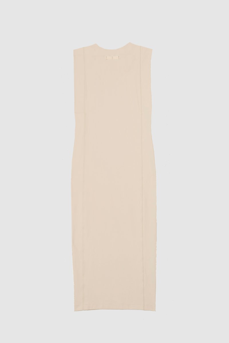 The Everyday Scoop Tank Dress-neutrals #1 The Everyday Scoop Tank Dress, Nude beige Everyday scoop-neck tank dress from 3.1 PHILLIP LIM featuring seam detailing, logo patch to the rear, scoop neck, sleeveless and mid-length.- 5