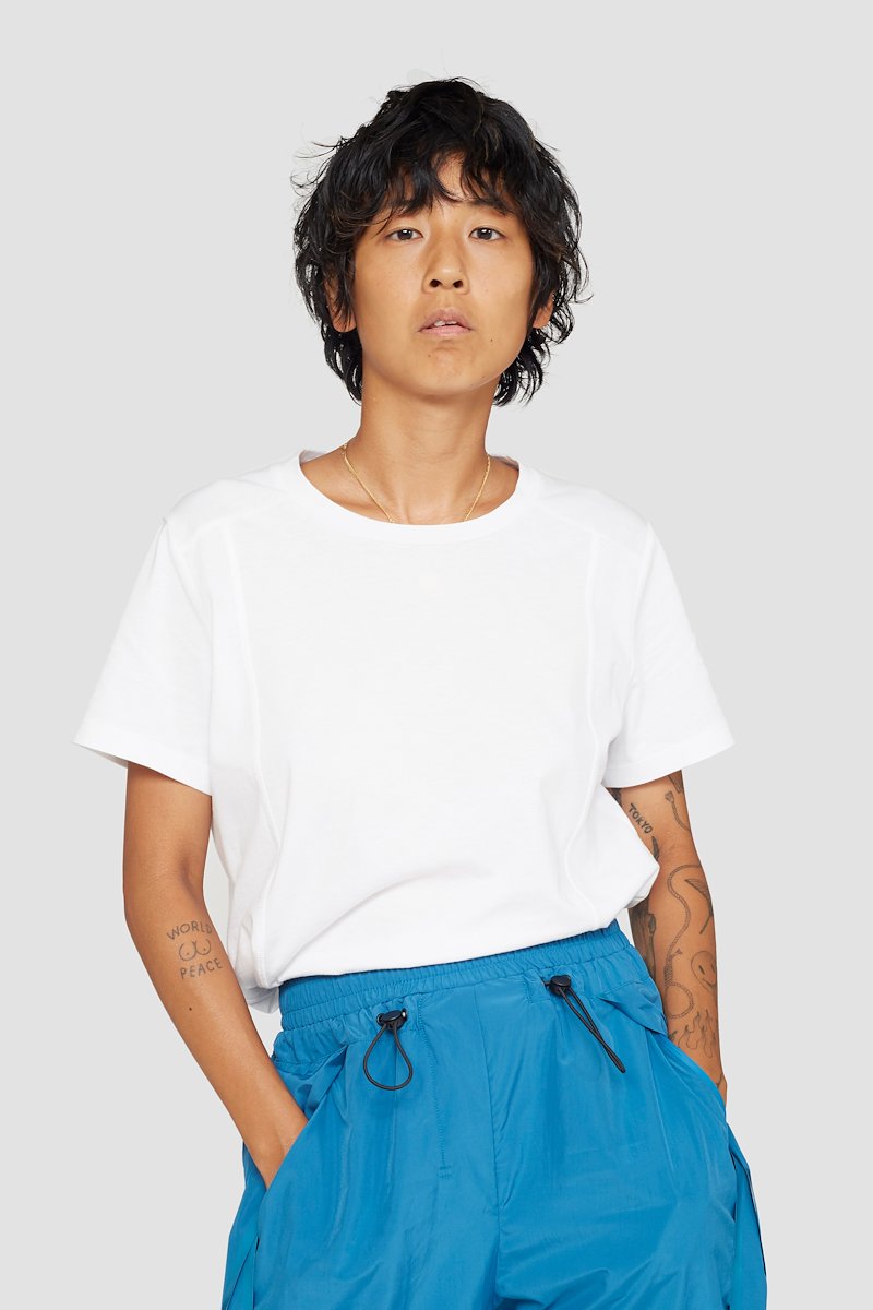 The Track-Less Pant-blue #1 The Track-Less Pant, Peacock blue Track-less cropped track pants from 3.1 PHILLIP LIM featuring mid-rise, elasticated drawstring waistband, two side slit pockets and elasticated cuffs.- 3