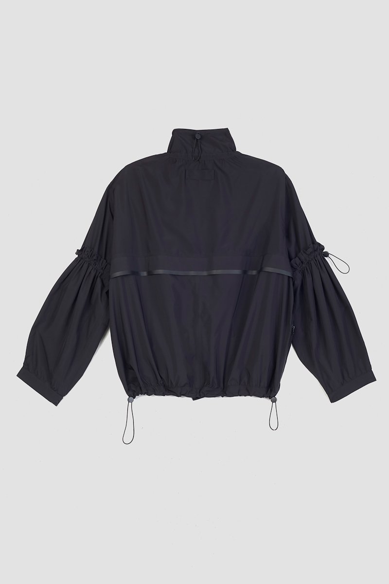 The Win-Breaker-black #0 The Win-Breaker, Black drawstring-detail jacket from 3.1 PHILLIP LIM featuring drawstring fastening, two slit pockets at the chest, buttoned-cuff sleeves, front zip fastening and long sleeves.- 4