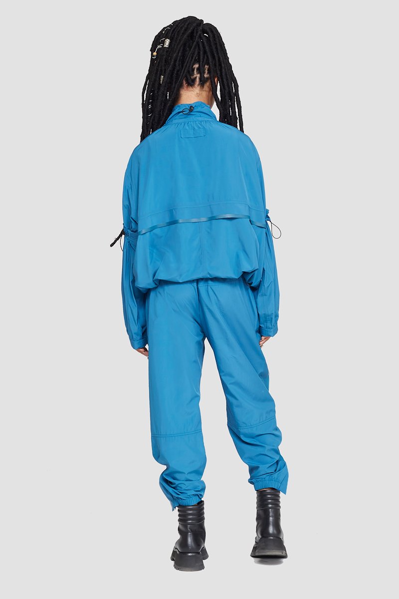 The Win-Breaker-blue #0 The Win-Breaker, Blue drawstring-detail jacket from 3.1 PHILLIP LIM featuring drawstring fastening, front zip fastening, long sleeves, buttoned cuffs and two slit pockets at the chest.- 2