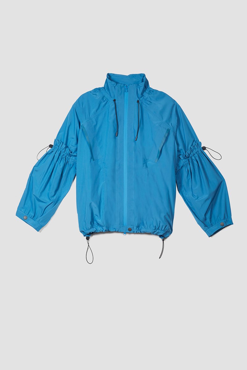 The Win-Breaker-blue #0 The Win-Breaker, Blue drawstring-detail jacket from 3.1 PHILLIP LIM featuring drawstring fastening, front zip fastening, long sleeves, buttoned cuffs and two slit pockets at the chest.- 4