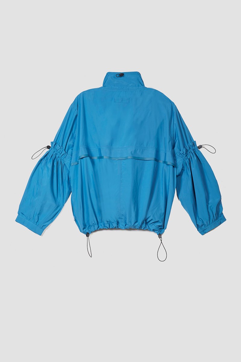 The Win-Breaker-blue #1 The Win-Breaker, Blue drawstring-detail jacket from 3.1 PHILLIP LIM featuring drawstring fastening, front zip fastening, long sleeves, buttoned cuffs and two slit pockets at the chest.- 5