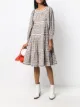 Image 2 of Tory Burch medallion print puff-sleeve dress