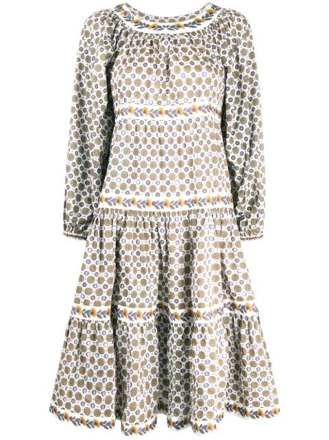 tory burch printed puff sleeve dress