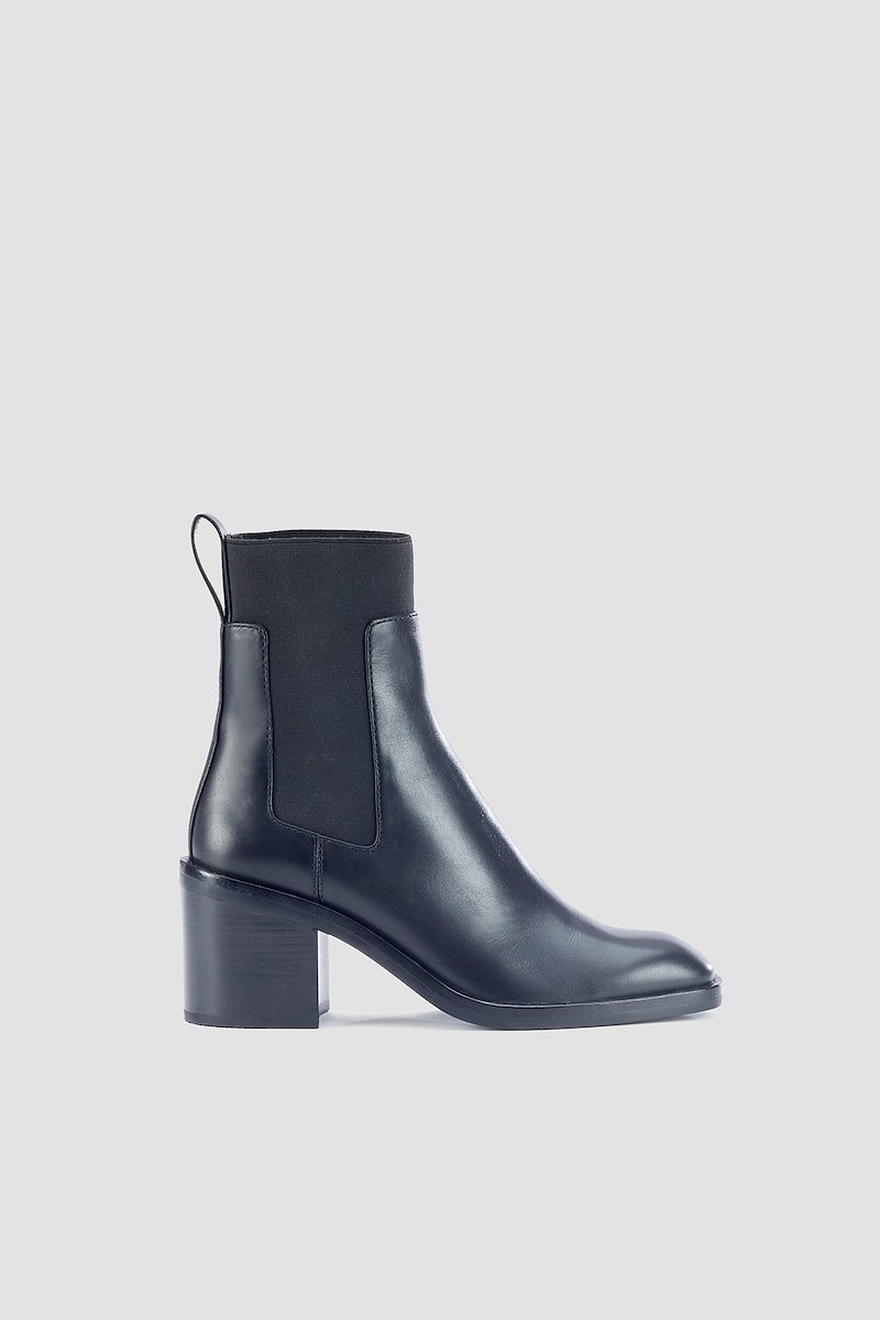 Alexa 70MM Chelsea Boot-black #1 Alexa 70MM Chelsea Boot, Black leather Alexa 70mm Chelsea boots from 3.1 PHILLIP LIM featuring square toe, elasticated side panels, pull-tab at the heel and mid block heel.- 1