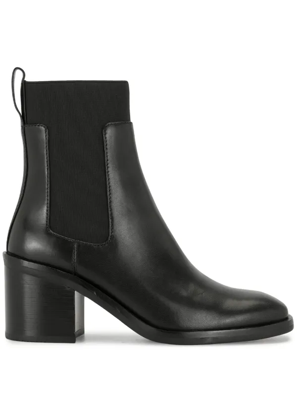 Leather block outlet heel chelsea boots