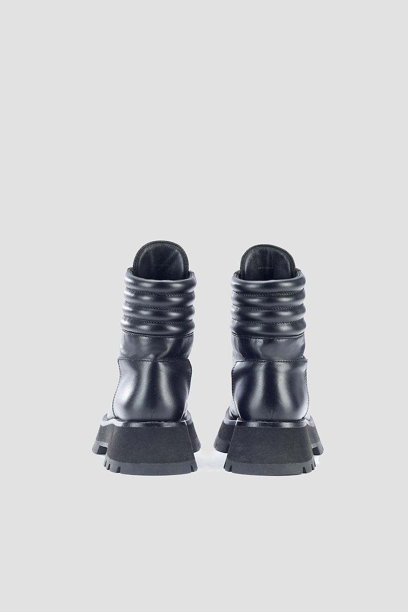 Kate Lug Sole Double Zip Boot-black #0 Kate Lug Sole Double Zip Boot, Black calf leather Kate double-zip boots from 3.1 Phillip Lim featuring round toe, front lace-up fastening, short side zip fastening, padded ankle and rubber lug sole.- 2