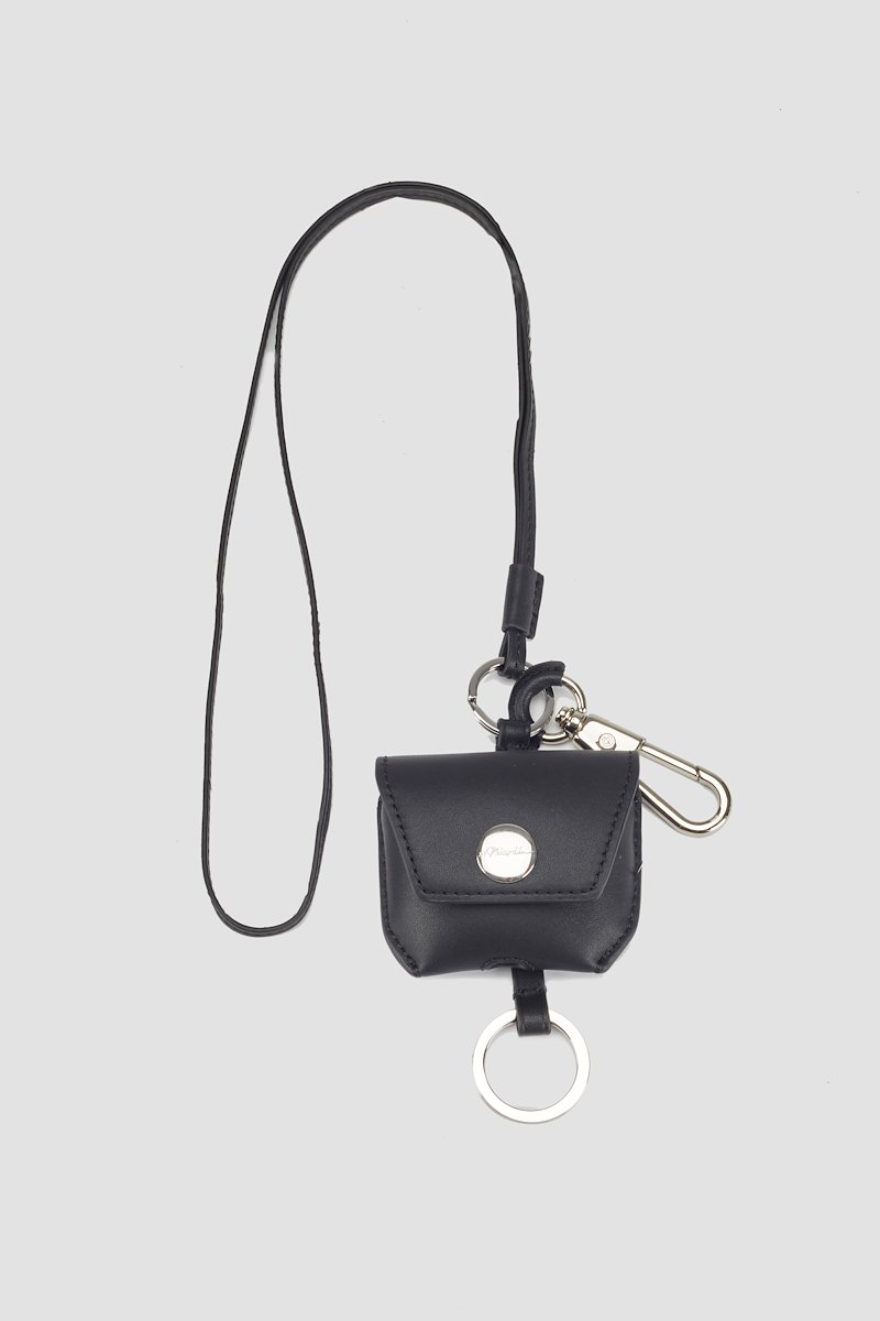 Airpod Pro Holder-black #1 Airpod Pro Holder, Black calf leather AirPods Pro holder from 3.1 PHILLIP LIM featuring adjustable neck strap, silver-tone hardware, keyring attachment, press-stud fastening and suitable for AirPods Pro.- 1