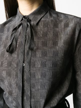 checked-print silk blouse展示图