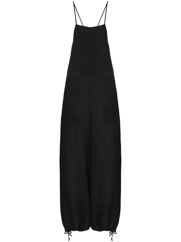 linen jumpsuit black