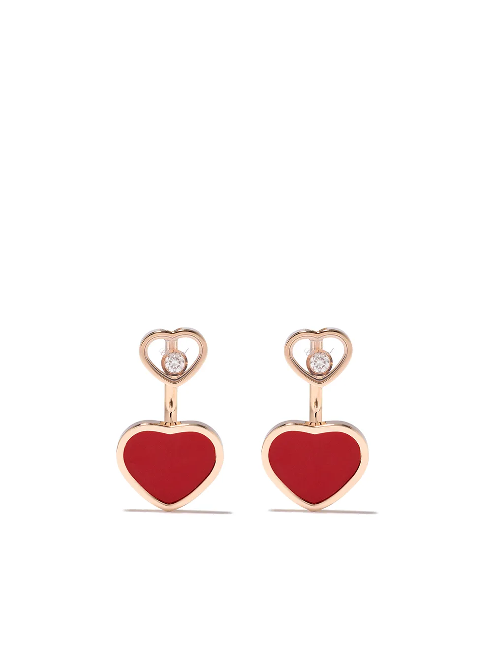 фото Chopard серьги happy hearts из розового золота