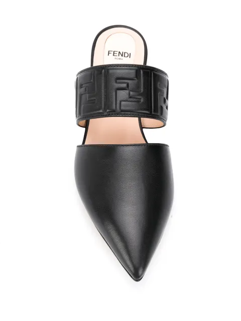 ff embossed leather mules