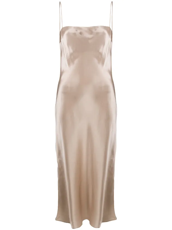 beige silk dress