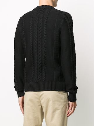 crew neck cable knit sweater展示图