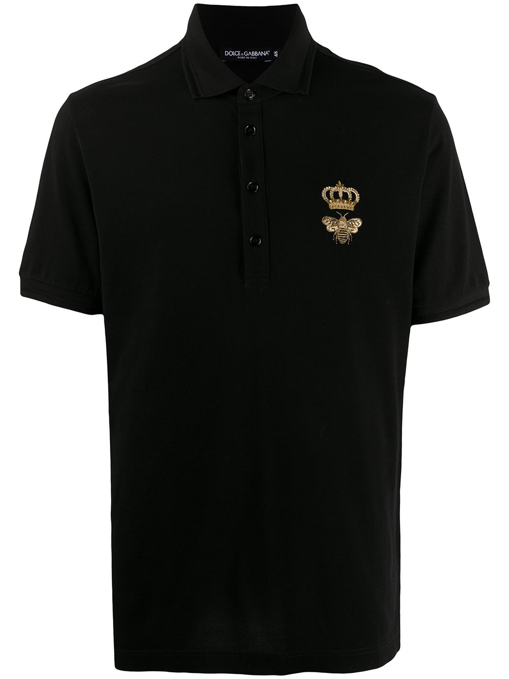 Image 1 of Dolce & Gabbana embroidered piqué polo shirt