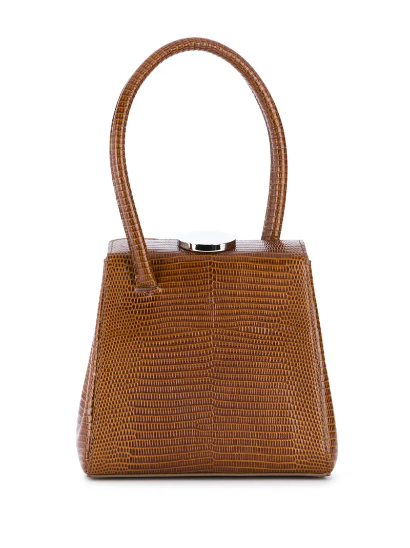 Click to view more detailed imagery on our partner's website Little Liffner Mademoiselle Lizard Embossed Leather Bag In Brown