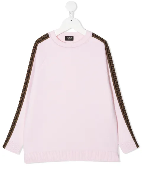 Fendi Kids كنزة مزين بشعار FF
