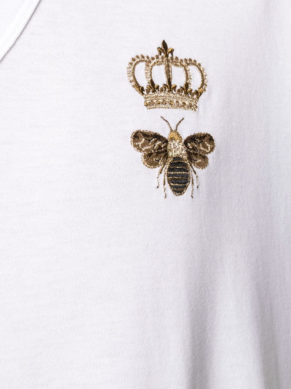 Shop Dolce & Gabbana Embroidered-crown Cotton T-shirt In White