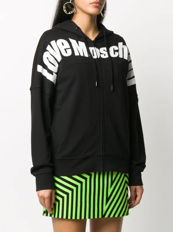 Moschino graphic-print zipped miniskirt - Black