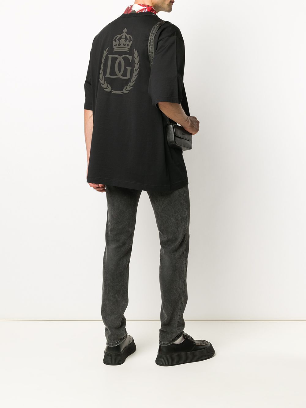 Shop Dolce & Gabbana Oversized Logo Print T-shirt In Black