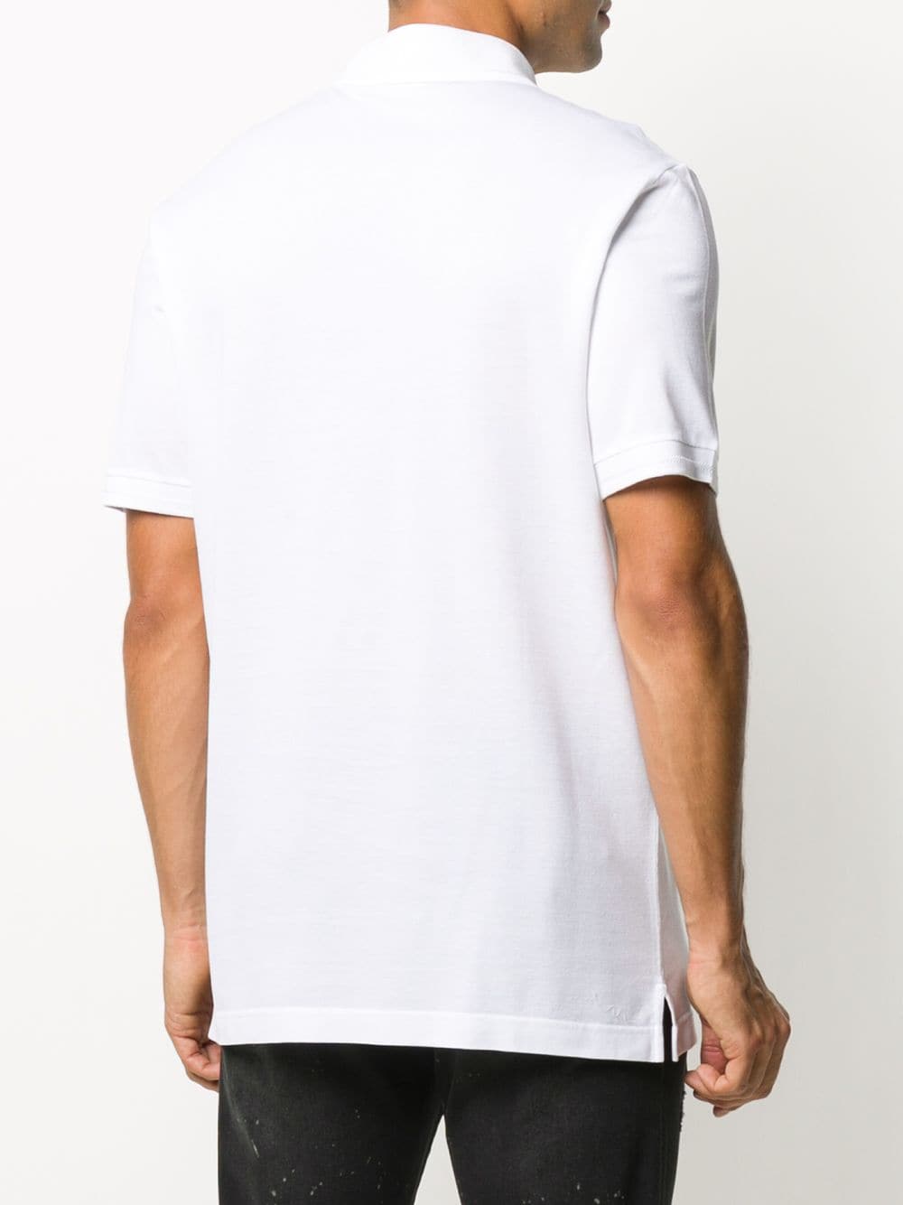 Shop Dolce & Gabbana Embroidered Piqué Polo Shirt In White