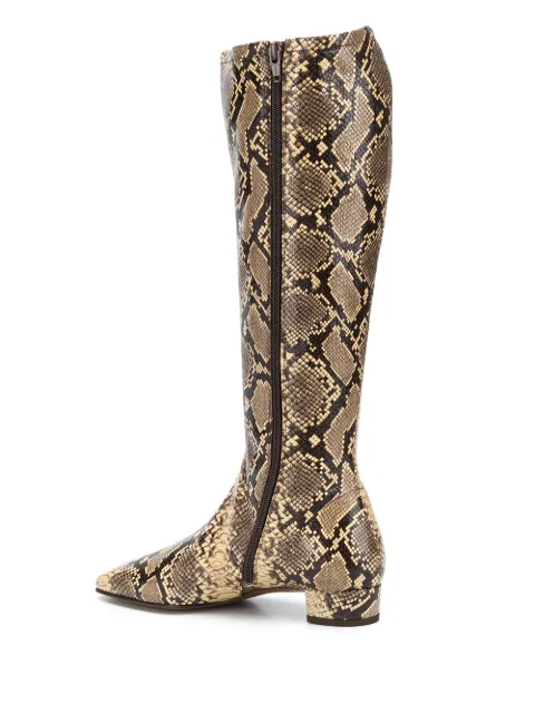 BY FAR EDIE SNAKESKIN PRINT BOOTS