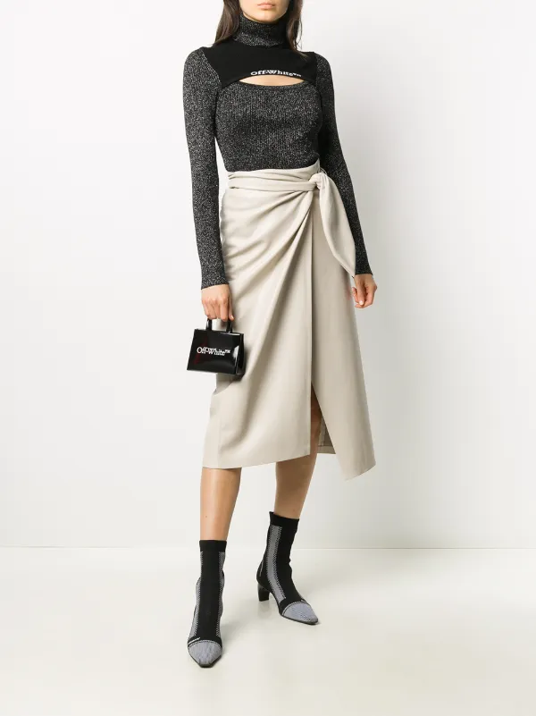 Mini binder clip bag off white Clearance