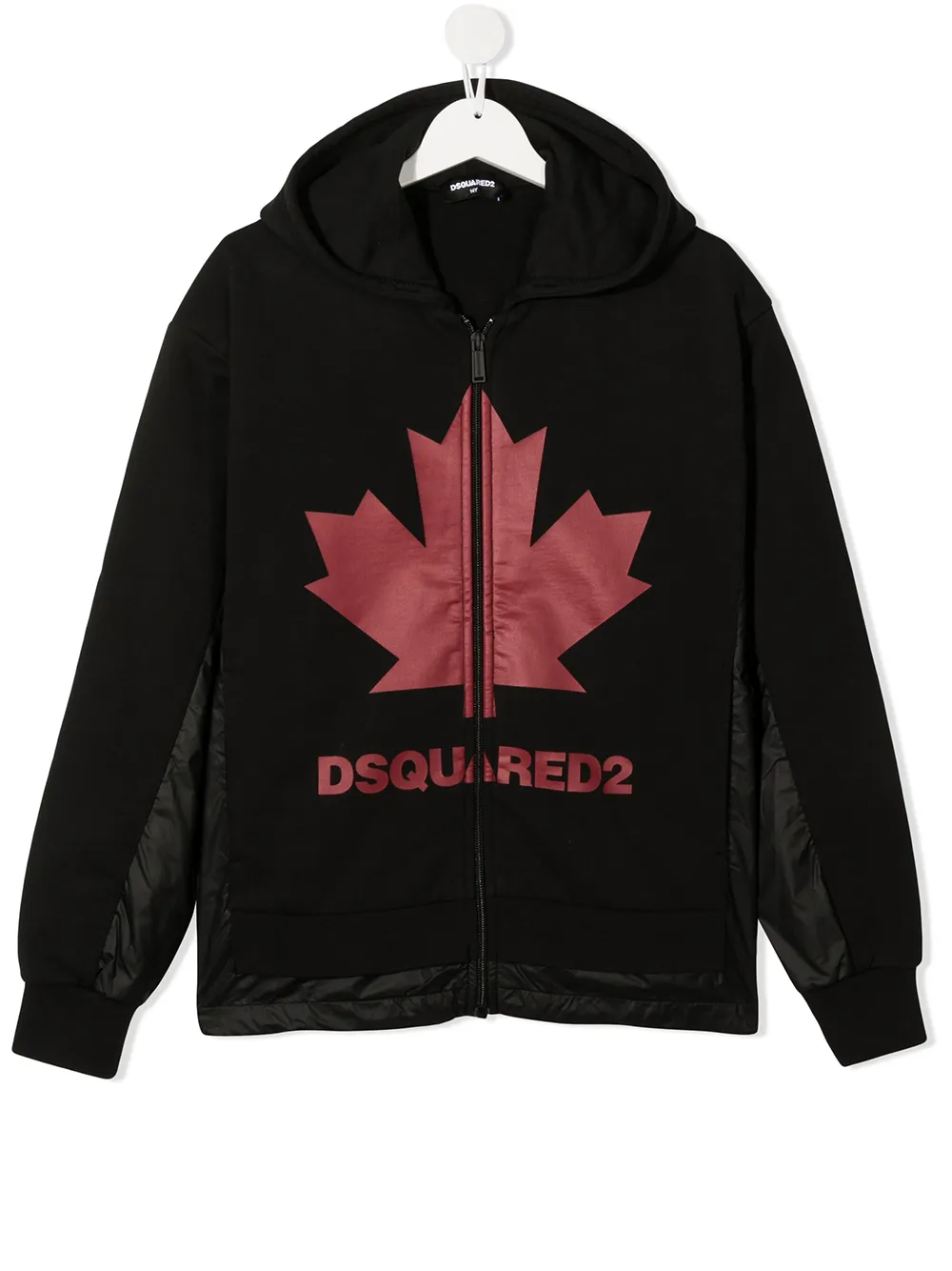 

Dsquared2 Kids sudadera con capucha y estampado de hoja de arce - Negro