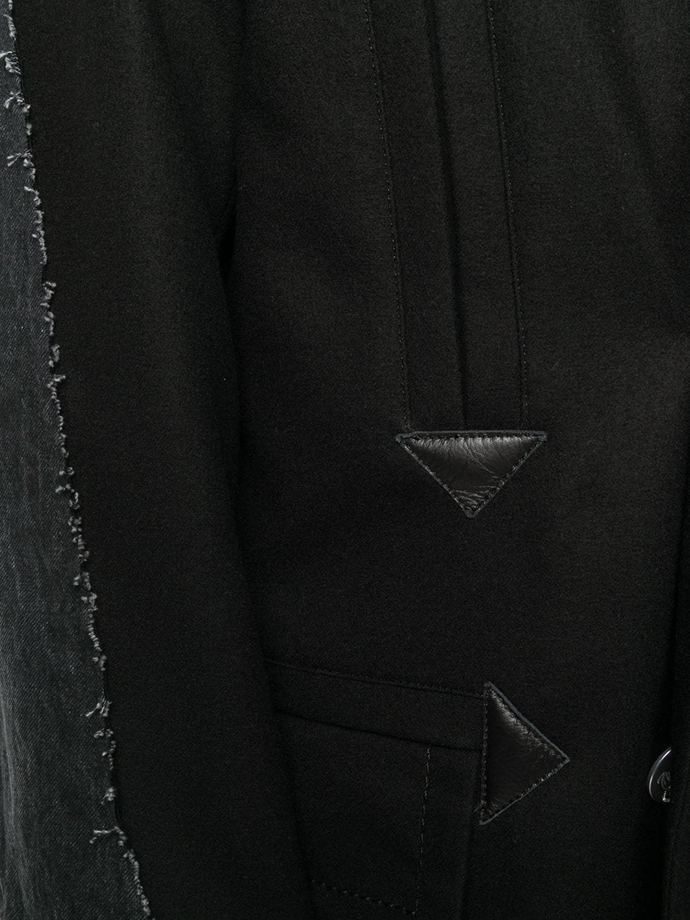 фото Sacai двубортное пальто со вставками