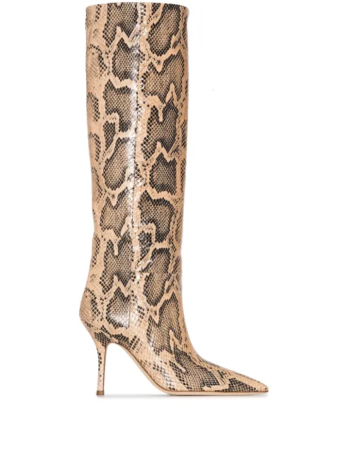 Paris Texas Bota Mama com estampa pele de cobra e salto 95mm
