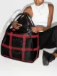 Image 2 of Stella McCartney check eyelet logo tote bag