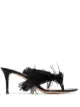 Image 1 of Gianvito Rossi Carimbo 70mm feather-detail sandals
